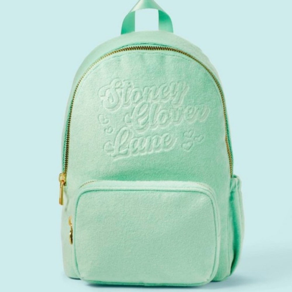NWT Terry Cloth Embossed Stoney Clover Lane x Target Backpack Light Green